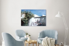 mock up poster frame in modern interior background, living room, Scandinavian style, 3D render, 3D illustration