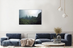 mock up poster frame in modern interior background, living room, Scandinavian style, 3D render, 3D illustration