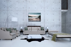 The lobby lounge and modern living room and concrete wall / 3D rendering